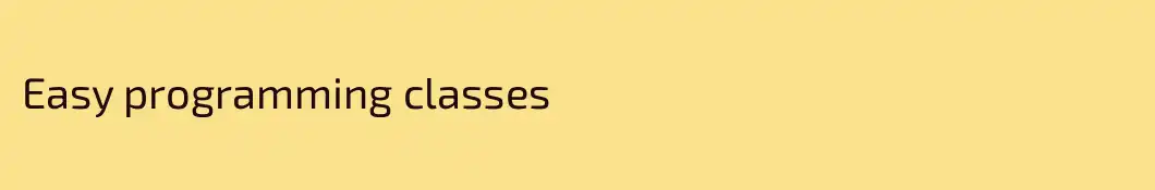 Easy programming classes